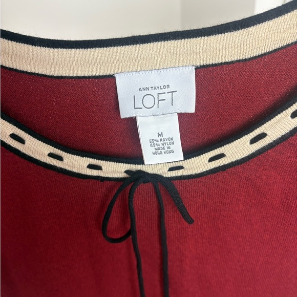 Y2K LOFT Dark Red Sweater with Tie Detail - Picture 3 of 5